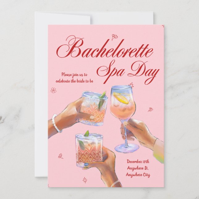 Bachelorette Spa Day Invitation (Front)