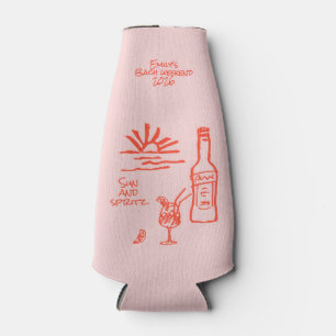 Bachelorette Sun and Spritz Invitation Bottle Cooler