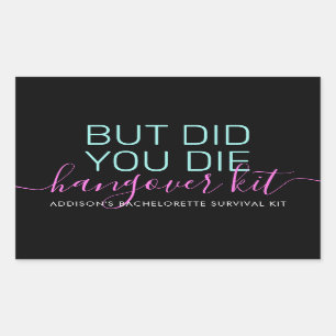 Bachelorette Survival Recovery Hangover Kit Sticker