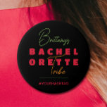 Bachelorette Tribe Hashtag 3 Inch Round Button<br><div class="desc">The bride's name in chic lettering,  the word bachelorette tribe,  and #yourhashtag,  these buttons are fun to give to your bachelorette party girls. Perfect party favour for your bridal tribe! MATCHING items in our collection.</div>
