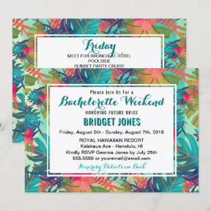 Bachelorette Tropicale Heekend Horaire Invitation