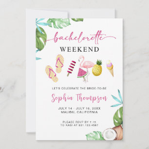 Bachelorette Tropicale Palm Beach Invitation