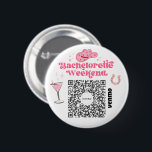 Bachelorette Venmo QR code Buy The Bride A Drink 2 Inch Round Button<br><div class="desc">Make sure the bride doesn't have to pay for a single drink with the great Bachelorette Party Venmo QR code button! Buy one for the entire bachelorette party! Simply add your own Venmo, PayPal, or Cash App QR code image. Everyone at the party can easily scan this QR code and...</div>