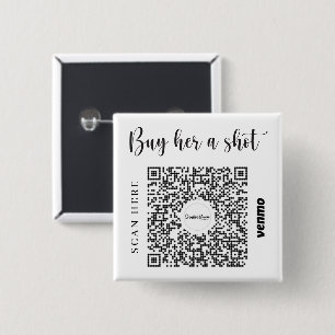 Bachelorette Venmo QR code Buy The Bride A Drink B 2 Inch Square Button
