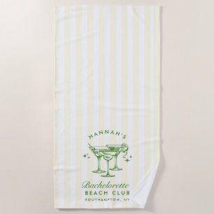 Bachelorette Vert & Jaune Moderne Plage Serviette