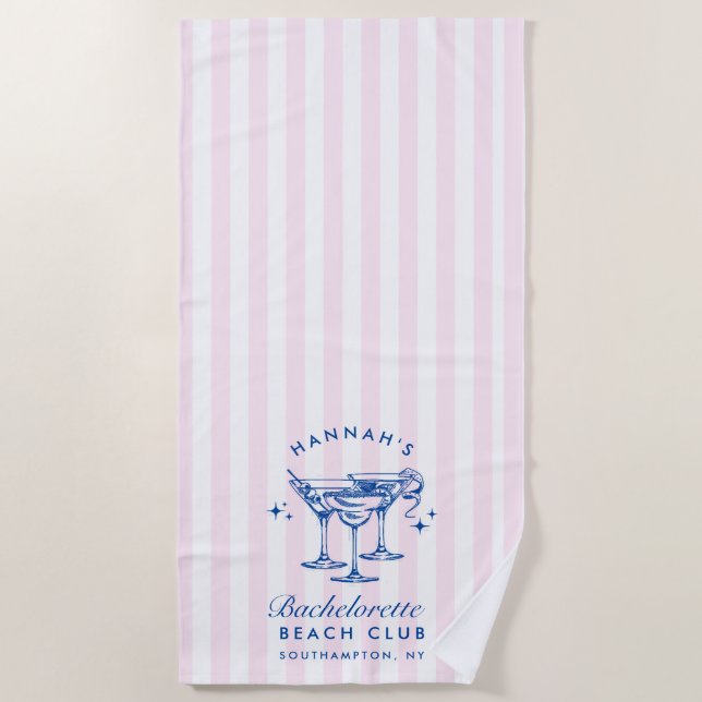 Bachelorette Vert & Jaune Moderne Plage Serviette (Devant)