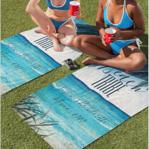 Bachelorette Watercolor Beach Tribe Seascape Towel