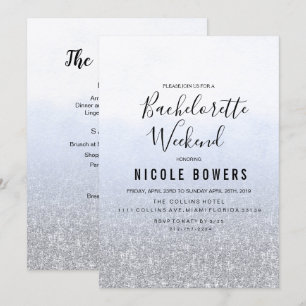 Bachelorette Week-end Light Blue Invitation