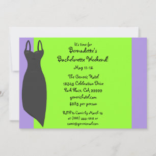Bachelorette Weekend Black Dress Custom Invites