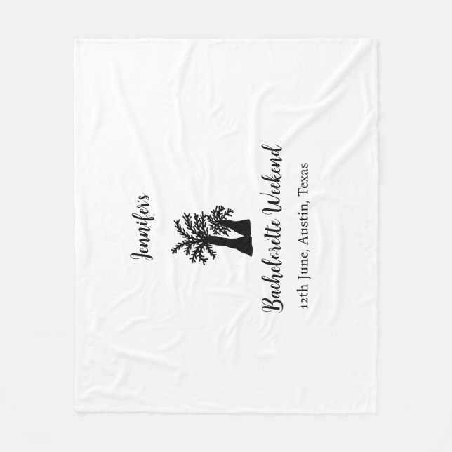 Bachelorette weekend coconut tree club add name  fleece blanket (Front)