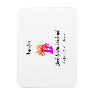 Bachelorette weekend coconut tree club add name  magnet