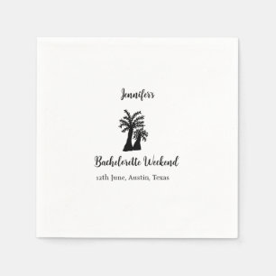 Bachelorette weekend coconut tree club add name  napkin