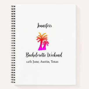Bachelorette weekend coconut tree club add name  notebook