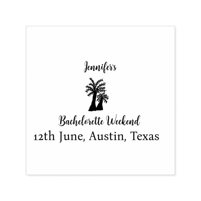Bachelorette weekend coconut tree club add name  self-inking stamp (Design)
