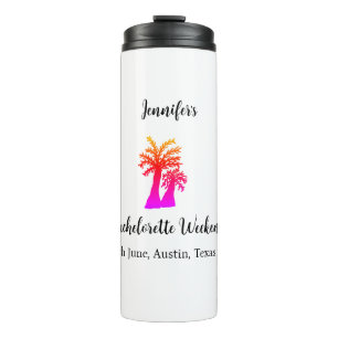 Bachelorette weekend coconut tree club add name thermal tumbler