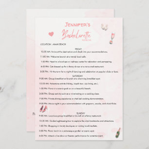 Bachelorette Weekend Editable Itinerary  Invitation