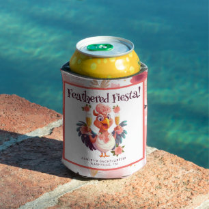 Bachelorette Weekend - Feathered Fiesta Hen Party  Can Cooler