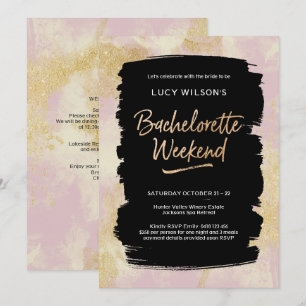 Bachelorette Weekend Invitation Pink Gold Parties 