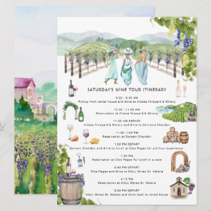 Bachelorette Weekend Itinerary   Napa Winery  Invitation