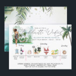 Bachelorette Weekend Itinerary | Palm Beach Invitation<br><div class="desc">You're getting married! Or your best friend is. Either way, you get to plan a dream vacation with your BFFs. Take your “last fling before the ring” on the road with a faraway tropical trip. Our watercolor tropical beach themed invitations will have the girls racing to pack their bags for...</div>
