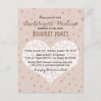 Bachelorette Weekend Itinerary Rose Gold Confetti