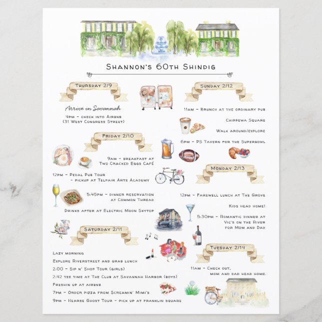 Bachelorette Weekend Itinerary | Savannah, Georgia (Front)