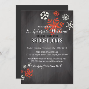 Bachelorette Weekend Itinerary Winter Chalkboard Invitation