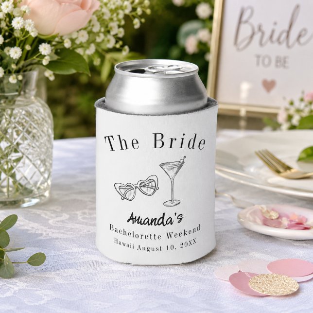 Bachelorette Weekend Party Bride Beach Can Cooler (Creator Uploaded)