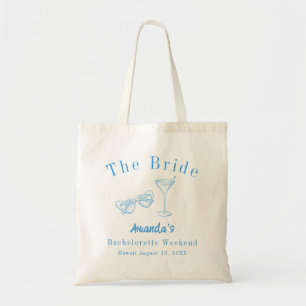 Bachelorette Weekend Party Bride Blue Beach Tote Bag