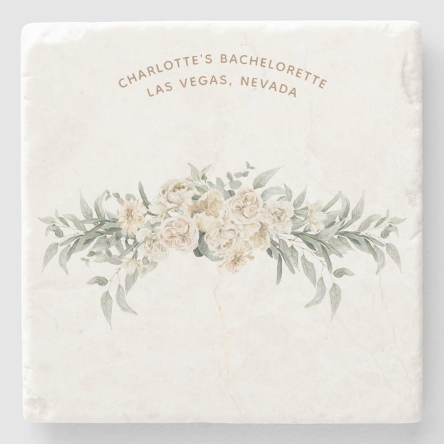 Bachelorette Weekend Party Favor Personalized Gift Stone Coaster (Front)