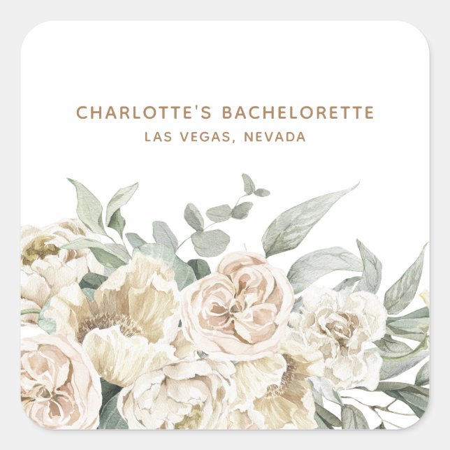 Bachelorette Weekend Party Favour Personalised Gif Square Sticker (Front)