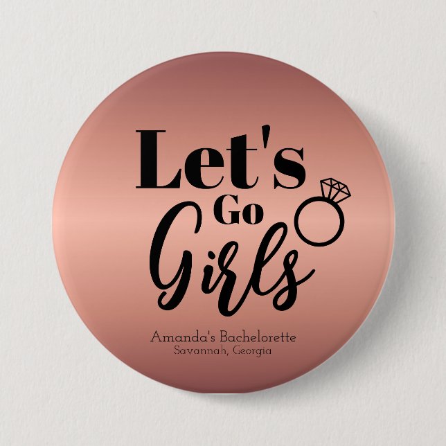 Bachelorette Weekend Party Favour Personalized 3 Inch Round Button (Front)