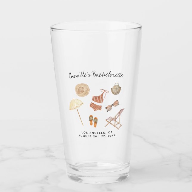 Bachelorette Weekend Party Favour Personalized  Glass (Front)