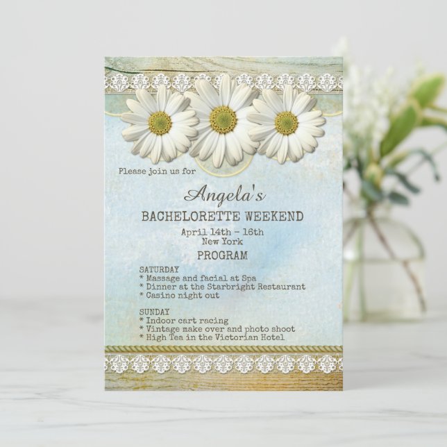 Bachelorette Weekend Program Template Invitation (Standing Front)