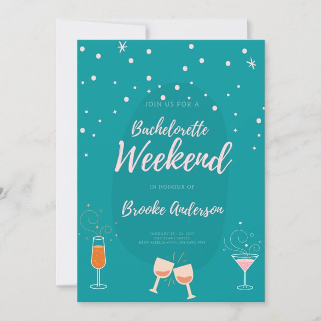 Bachelorette Wine Tasting Weekend Itinerary  Invitation (Front)