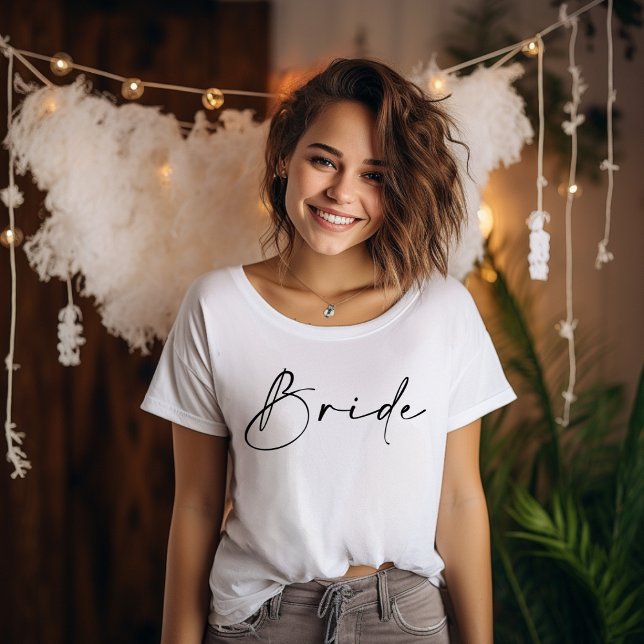 Bachelorette with Bride's Short Script/Sweats T-Shirt (Creator Uploaded)
