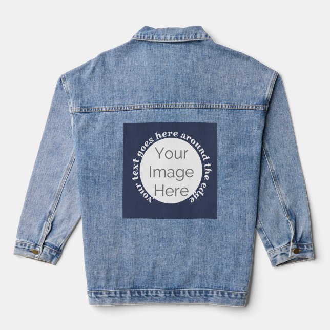bachelorette your image here, photo custom text denim jacket (Back)