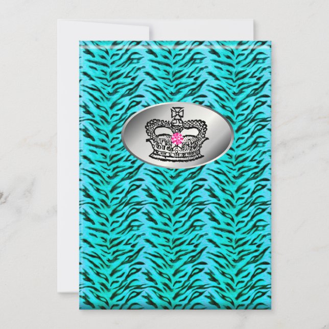 Bachelorette Zebra Jewellery Crown Party Invite PB (Front)