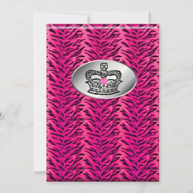 Bachelorette Zebra Jewellery Crown Party Invite Pi (Front)