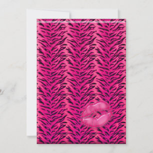 Bachelorette Zebra Jewellery Lips Party Invite Pin