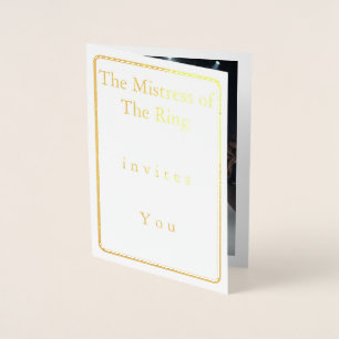 Bachelorette's Party White & Gold Foil Card