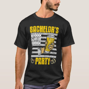 Bachelors Party Retro Patriotic Getting Married Pr T-Shirt