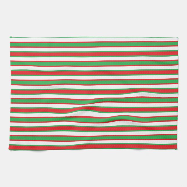 Back and Forth Red and Green Kitchen Towel (Horizontal)