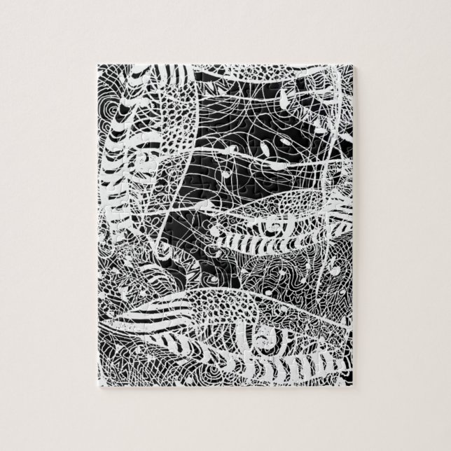 Back And White Ink Eyes Drawing Jigsaw Puzzle (Vertical)