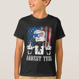 Back) Arrest This Trump 2024 Us American Flag  T-Shirt