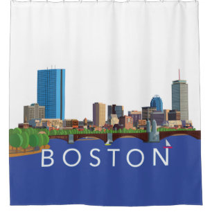 Back Bay Boston Skyline Computer Illustration