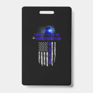 Back  Blue Apparel - Police Grandson Life Matters Badge