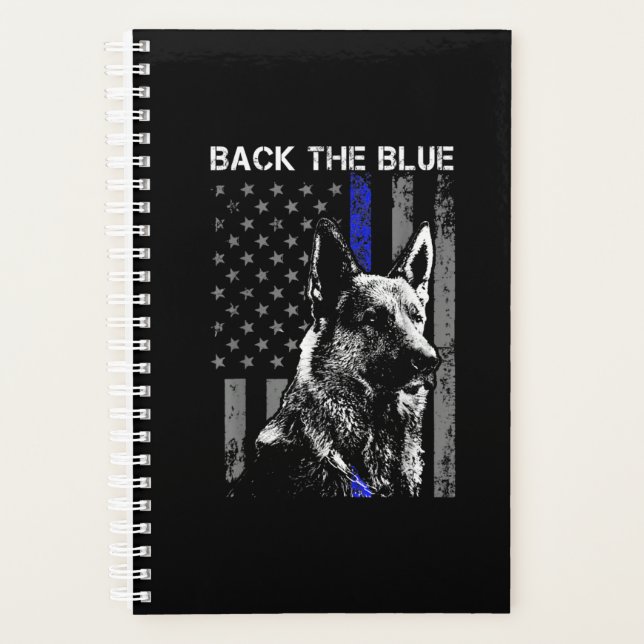 back blue blue line flag k-9 german shepherd (Devant)