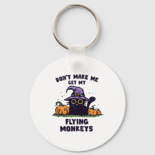 Back Cat Halloween - Don't Make Me Get My Flying M Keychain