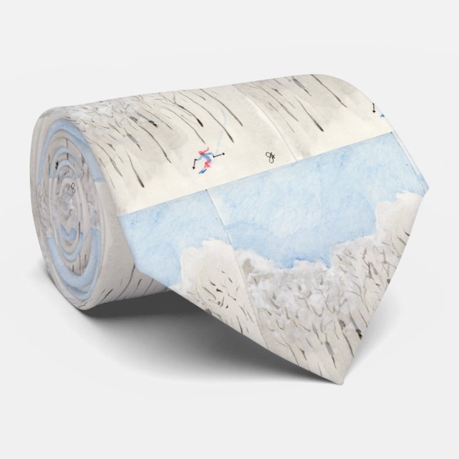 Back Country Downhill Watercolor Tie (Rolled)